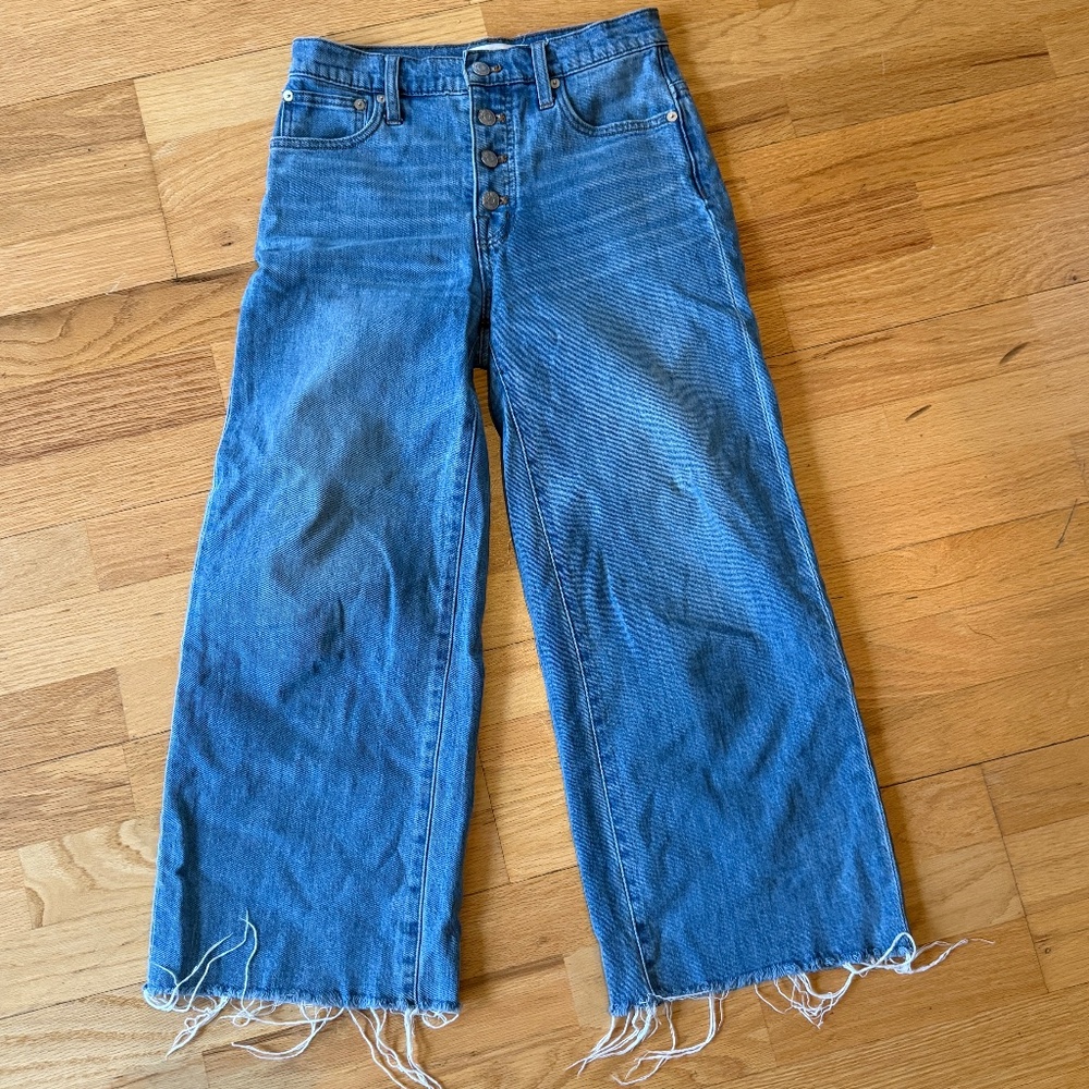 Madewell Wide-Leg Crop Jeans: Button-Front